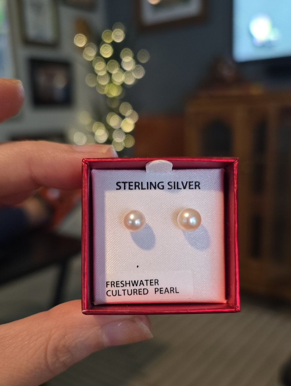 Sterling Silver Freshwater Cultured Pearl Stud Earrings - White